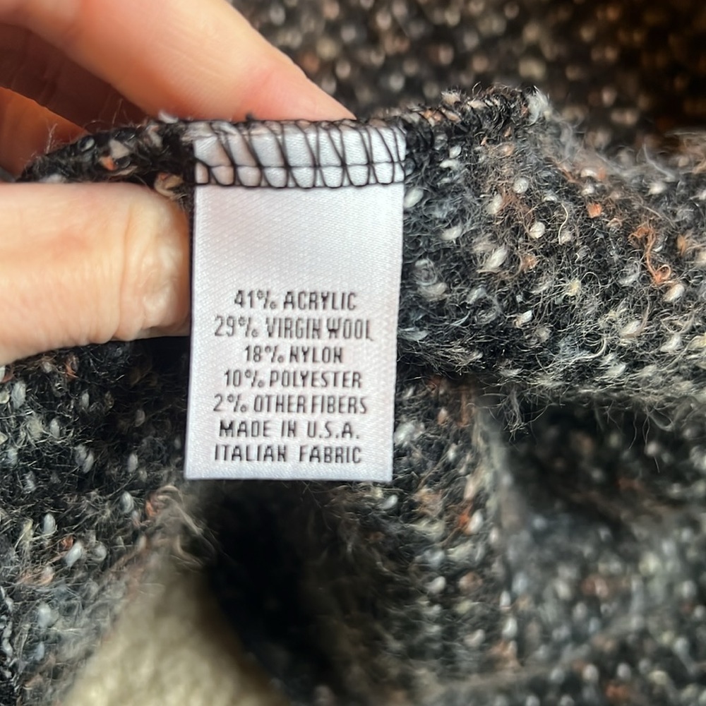 Bryn walker Castagna wrap coat cardigan grey black pockets size medium sweater - Picture 8 of 9